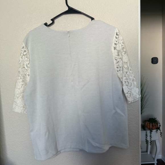 LOFT Cream Textured Top large - Picture 5 of 10